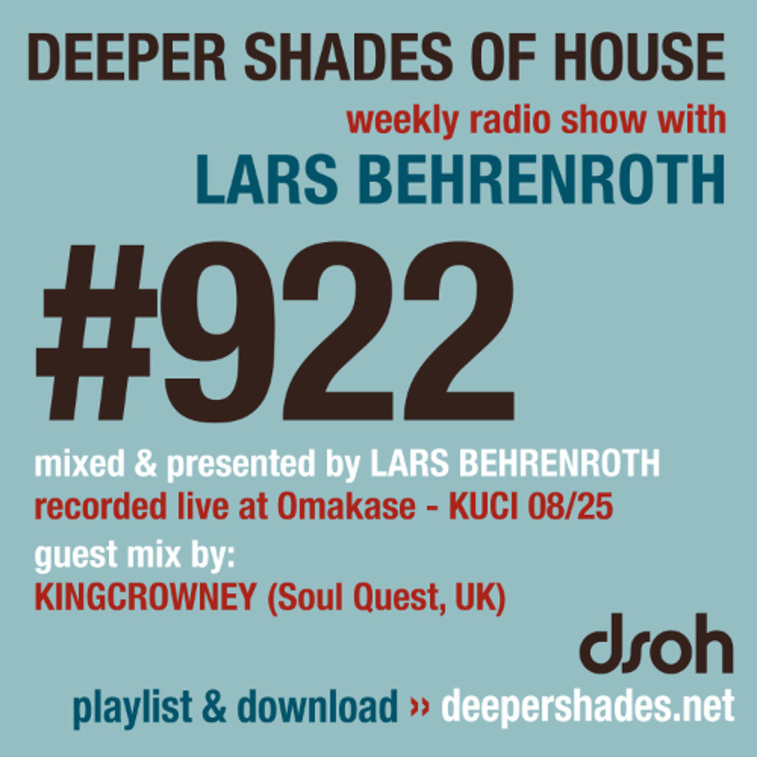 Cover von DSOH #922 Deeper Shades Of House w/ guest mix by KINGCROWNEY