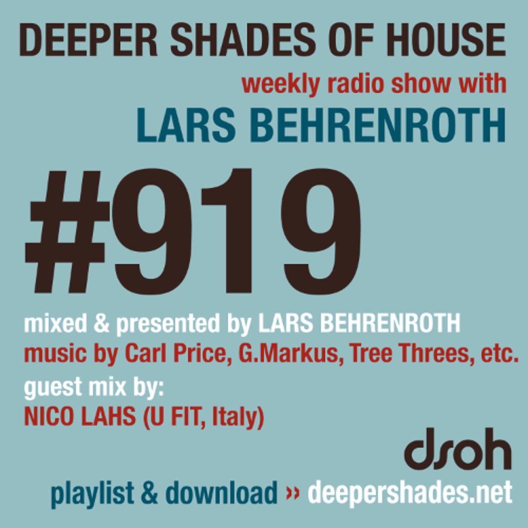 Cover von DSOH #919 Deeper Shades Of House w/ guest mix by NICO LAHS