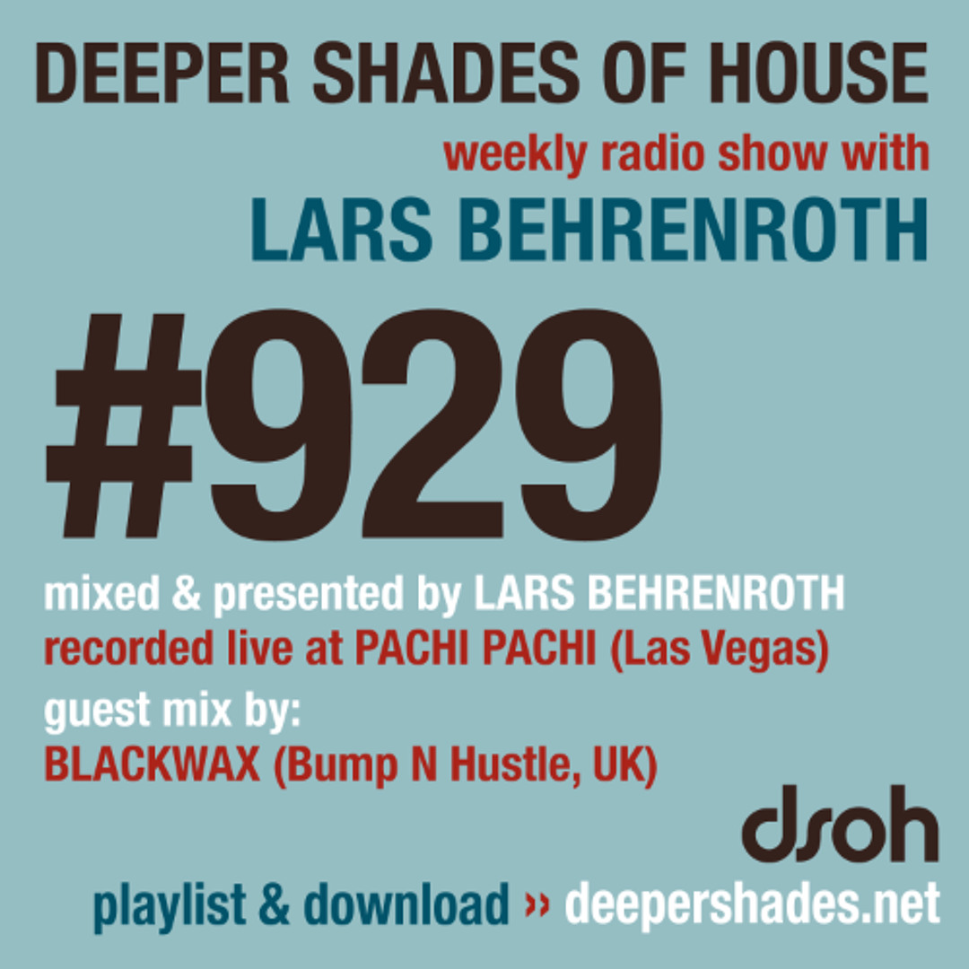 Cover von DSOH #929 Deeper Shades Of House w/ guest mix by BLACKWAX