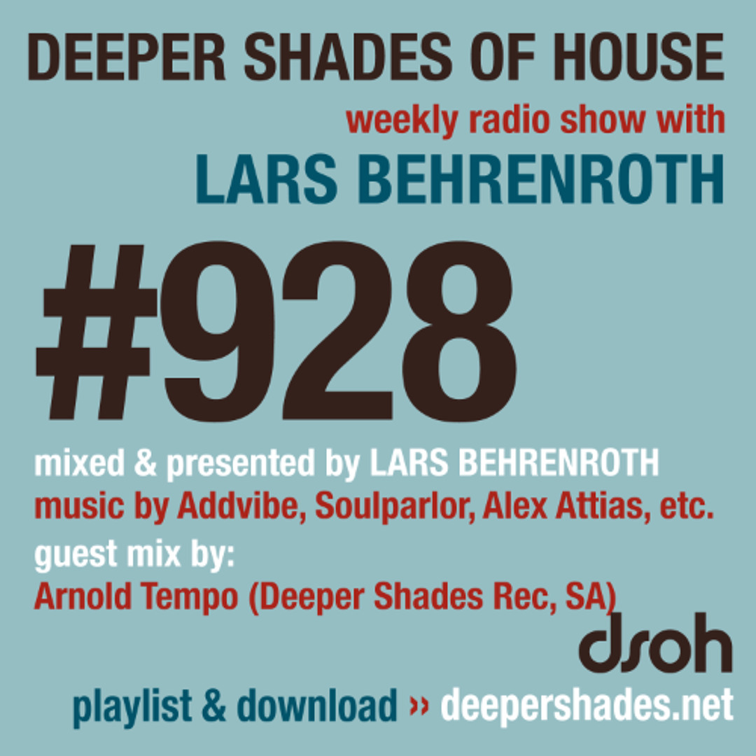 Cover von DSOH #928 Deeper Shades Of House w/ guest mix by ARNOLD TEMPO