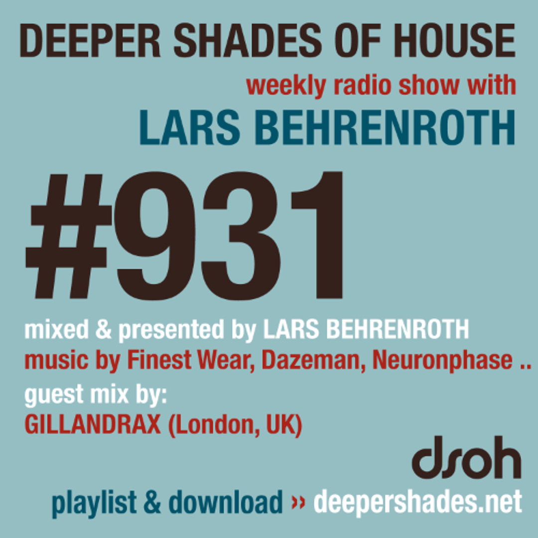 Cover von DSOH #931 Deeper Shades Of House w/ guest mix by GILLANDRAX