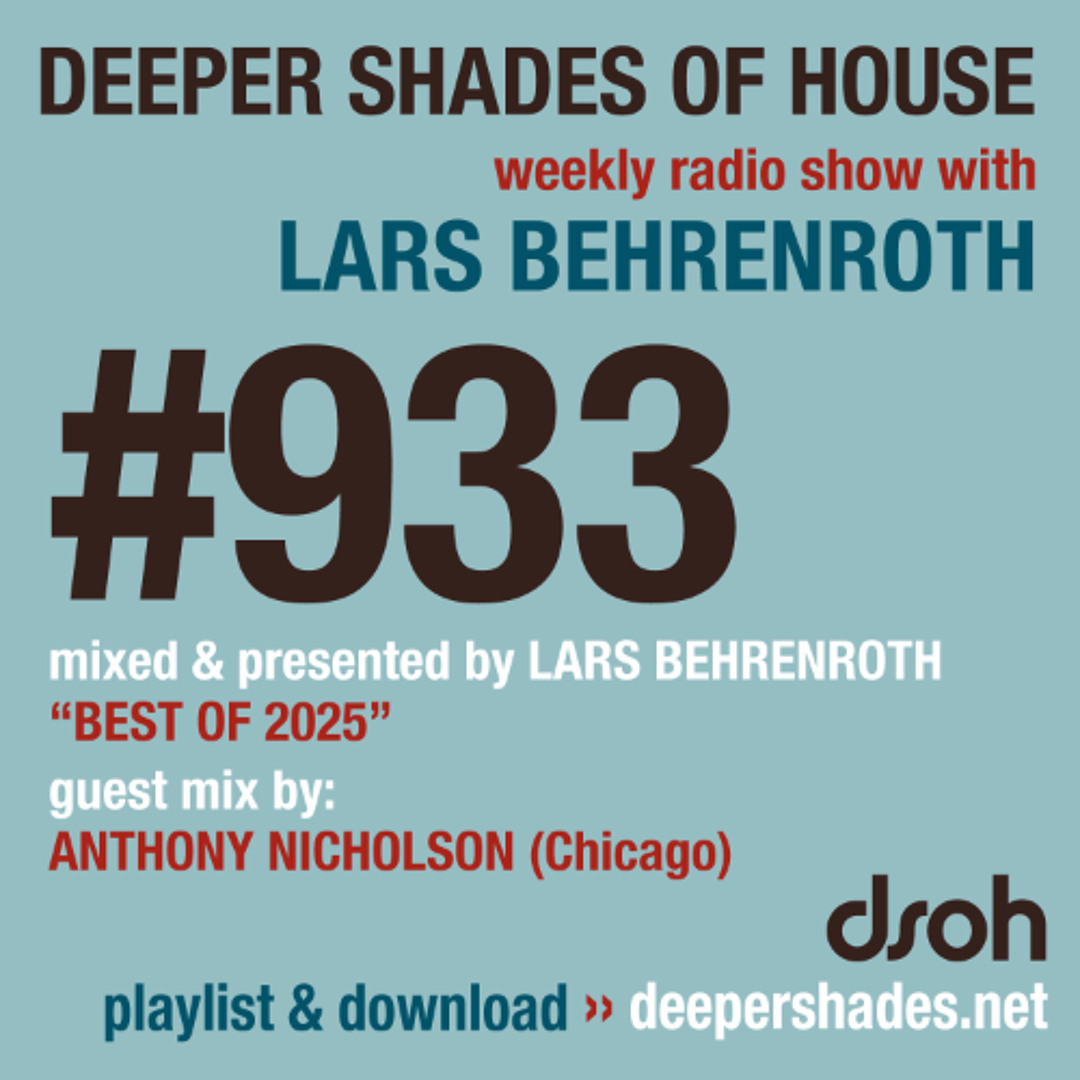 Cover von DSOH #933 Deeper Shades Of House w/ guest mix by ANTHONY NICHOLSON